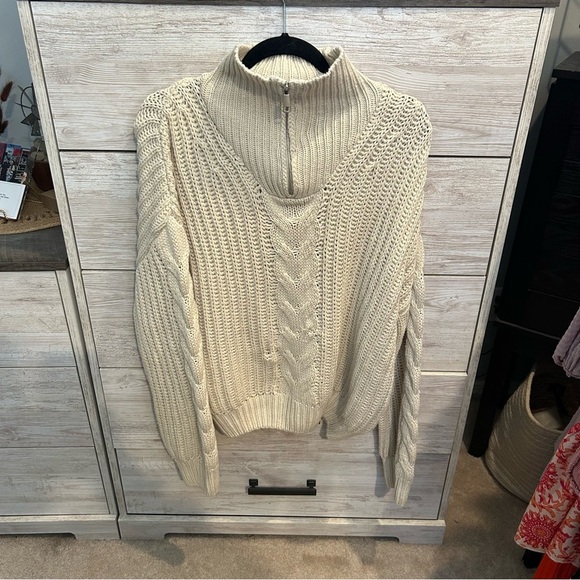 Elan Everest Sweater with  a zipper collar and made in our cozy, soft knit - Picture 5 of 6